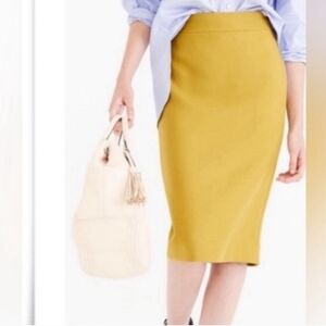 J. Crew Yellow Pencil Skirt Knee-Length Work
